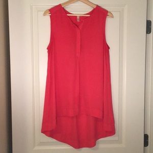 Lapis Sheer High Low Sleeves Top